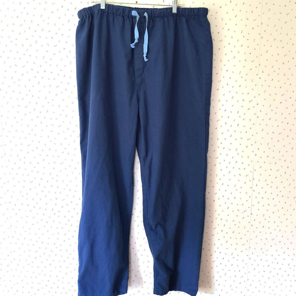 Vermont Country Store Pajama Set Mens 3X Blue Portuguese Cotton Flannel Cozy PJs - Picture 5 of 16